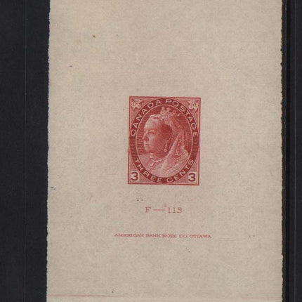 Canada #78DP XF Die Proof With ABN Inscription