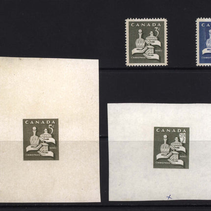 Canada #443DP - #444DP Unique Christmas Die Proofs