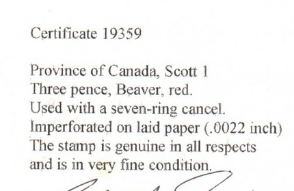 Canada #1 Superb Used Margin Gem **With Certificate**