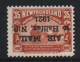 Newfoundland #C3c Mint Inverted Overprint Variety