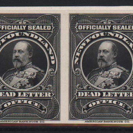 Newfoundland #OX1ii Superb Proof Pair On India On Card