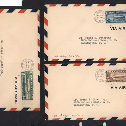 USA #C13 - #C15 XF Used On 1st Day Covers
