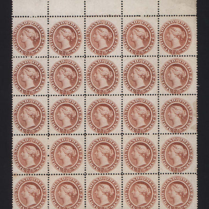 Newfoundland #28 VF/NH Plate Block Of 25