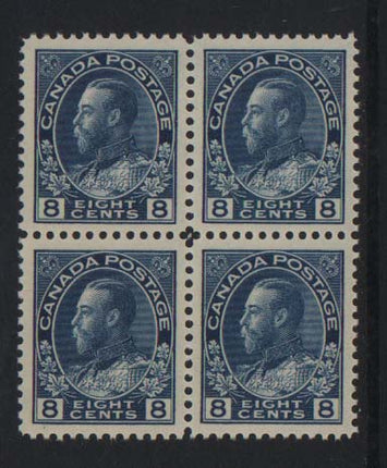 Canada #115 XF/NH Gem Block **With Certificate**