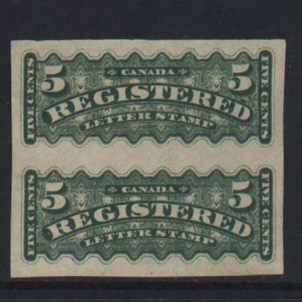 Canada #F2c XF Mint Imperforate Pair