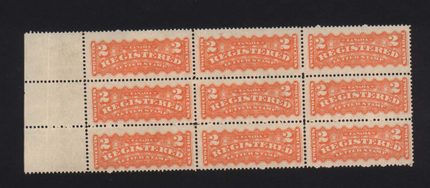 Canada #F1 XF Mint Block Of Nine