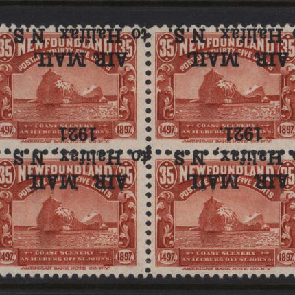 Newfoundland #C3a #C3c #C3i Mint Inverted OVPT Block