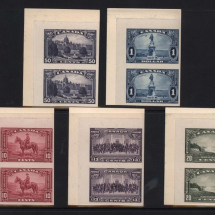 Canada #217P - #227P XF Imperforate Proof Pairs