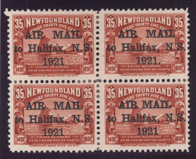 Newfoundland #C3 #C3b #C3f VF Mint Block