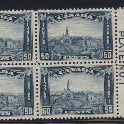 Canada #176 XF/NH Plate #1 Block