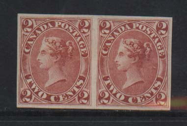 Canada #20b XF Mint Imperf Pair  **With Certificate**