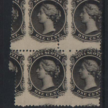 Nova Scotia #8 Mint Freak Misperf Variety Block