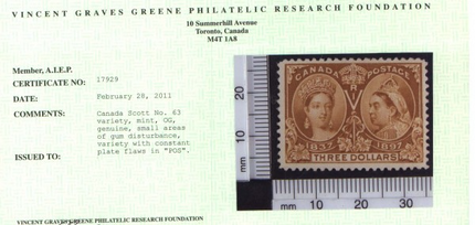 Canada #63 VF Mint Constant Plate Flaw Variety **With VGG Cert.**