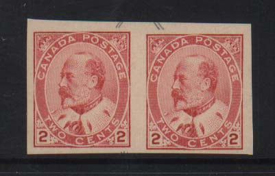 Canada #90iii XF Mint Type 1 Imperf Pair **With Cert.**