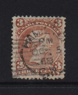 Canada #33 XF Used CDS On Laid Paper **With Cert.**