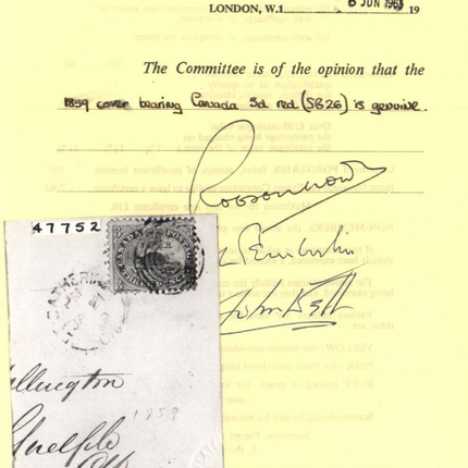 Canada #12 VF Used On Cover To Guelph Ontario **With Cert.**