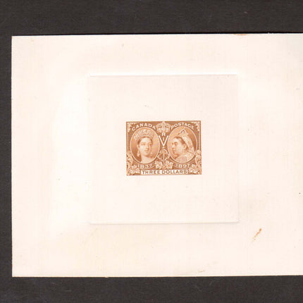 Canada #63DP Large Die Proof Printed On Card