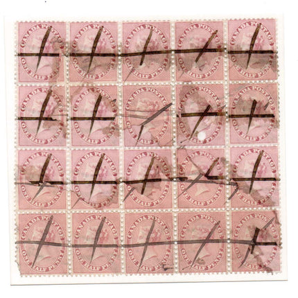 Canada #11 Used Recreated Showpiece Block Of Twenty