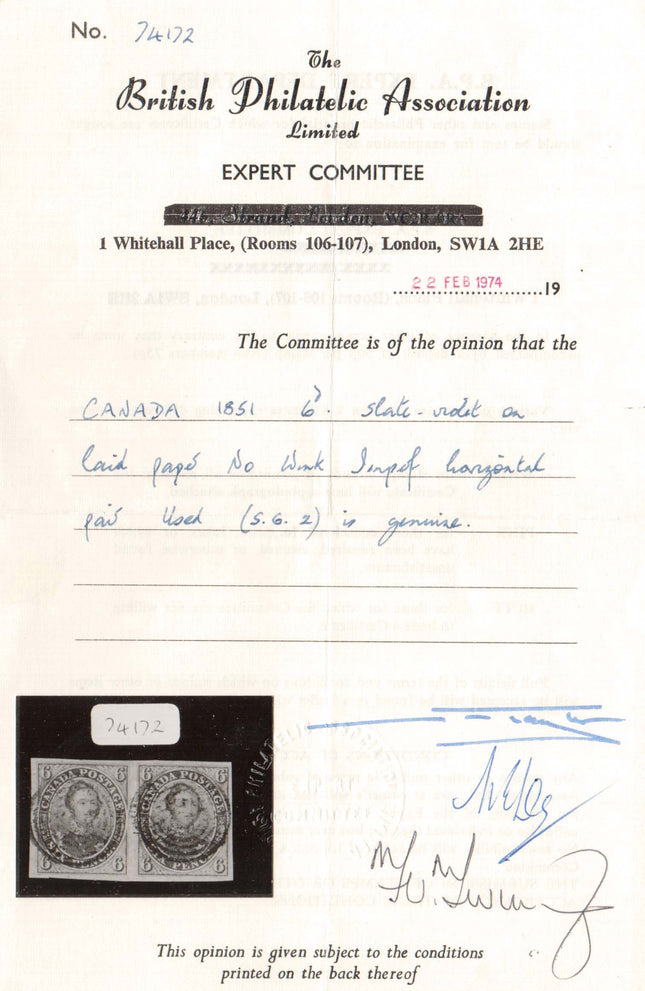 Canada #2 XF Used Gem Pair **With Three Certificates**