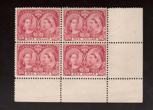 Canada #61 XF Mint Spectacular Corner Block **With Certificate