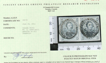 Canada #2 XF Used Gem Pair **With Three Certificates**