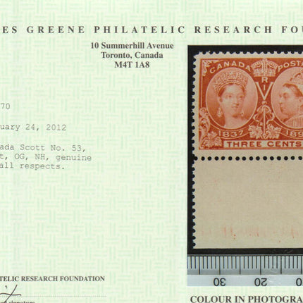 Canada #53 XF/NH Gem  **With Certificate**