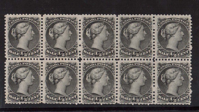 Canada #21,iii,iv Mint Block Of Ten