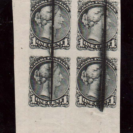 Canada #35P XF LL Plate Proof Block Of Four