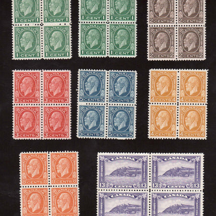 Canada #195 - #201 VF/NH Block Set