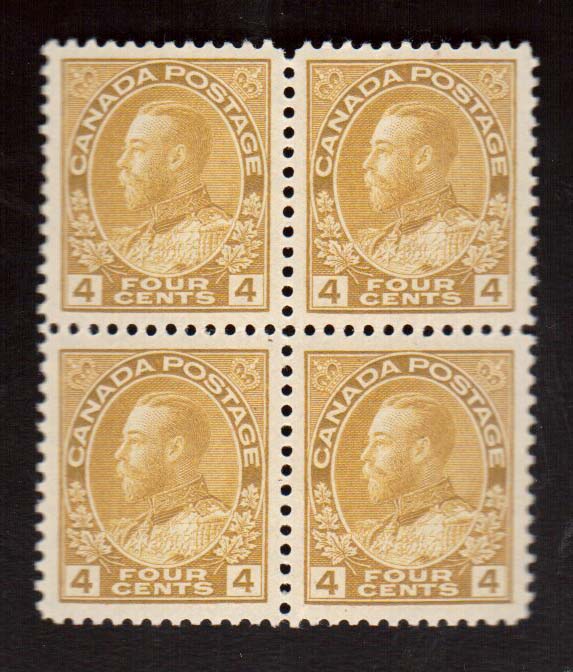 Canada #110b NH Mint Gem Block  **With Certificate**