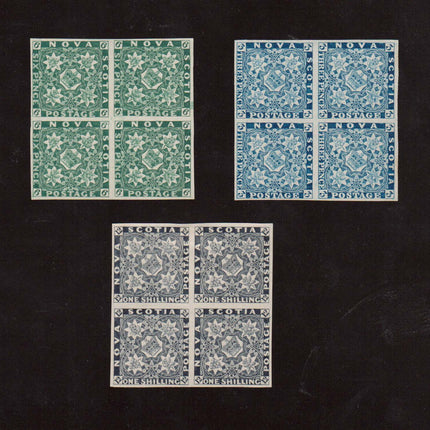 Nova Scotia #2RP #5RP #7RP XF Mint Proof Reprint Blocks
