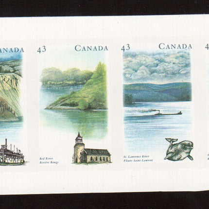 Canada #1489ai XF/NH Imperforate Booklet Setenant Strip Of Five