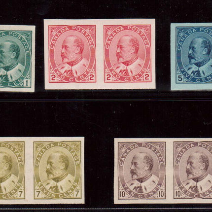 Canada #89a - #93a XF Mint Imperforate Pair Set