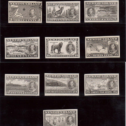 Newfoundland #234P - #243P XF Mint Proof Set Of 10 In Black