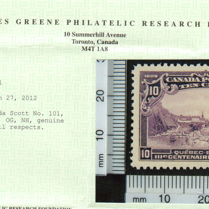 Canada #101 NH Mint Gem  **With Certificate**