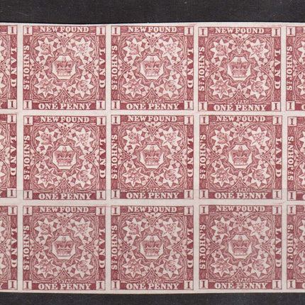 Newfoundland #1 Mint Block Of Fifteen **With Certificate**