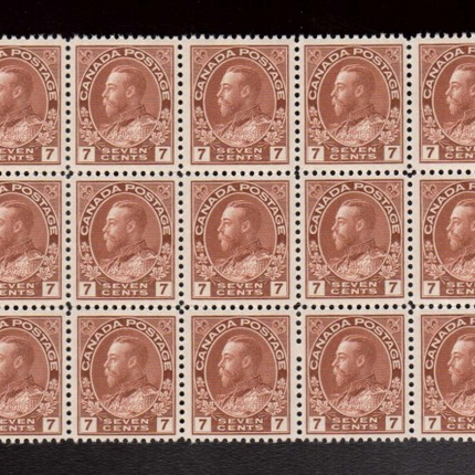Canada #114 & #114v NH Mint Block Of 15 **With Certificate**