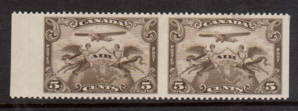 Canada #C1b XF/NH Imperf Pair **With Certificate**