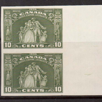Canada #209a XF/NH Right Sheet Margin Imperf Pair **With Cert.**