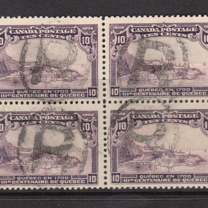 Canada #101 VF Used Block With Four Registered Cancels