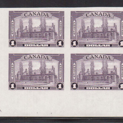 Canada #245b XF/NH LL Imperf Margin Block With Guide Arrow - Unique