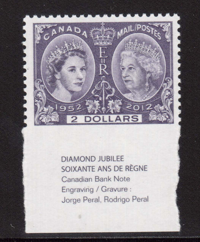 Canada #2540 XF/NH Imperforate At Bottom Margin Variety