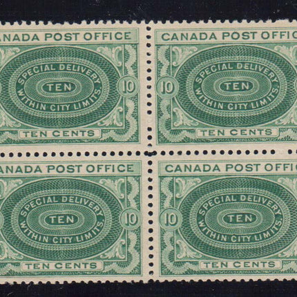 Canada #E1ii XF Mint Block **With Certificate**