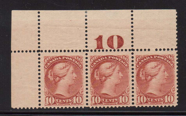 Canada #45 VF/NH Counter Strip Of Three