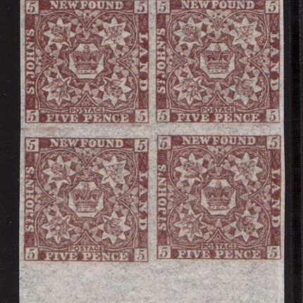 Newfoundland #12a XF/NH Gem Block  **With Certificate**