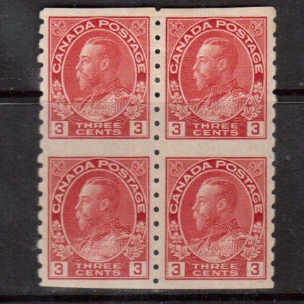 Canada #130a XF Mint Imperf Block **With Certificate**