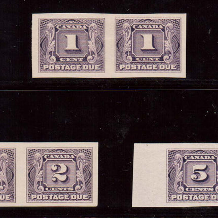 Canada #J1b #J2b #J4b XF Mint Imperforate Postage Due Set