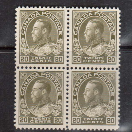 Canada #119 XF/NH Block **With Certificate**