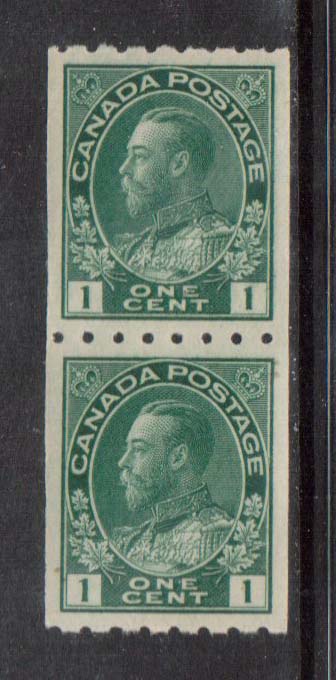 Canada #123 XF/NH Gem Coil Pair **With Certificate**