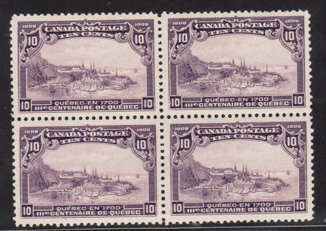 Canada #101 XF/NH Block **With Certificate**